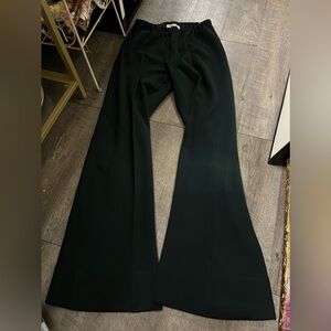 Vintage Sz 12 knit women’s slacks, front zip, thin elastic waist Halston Int’l